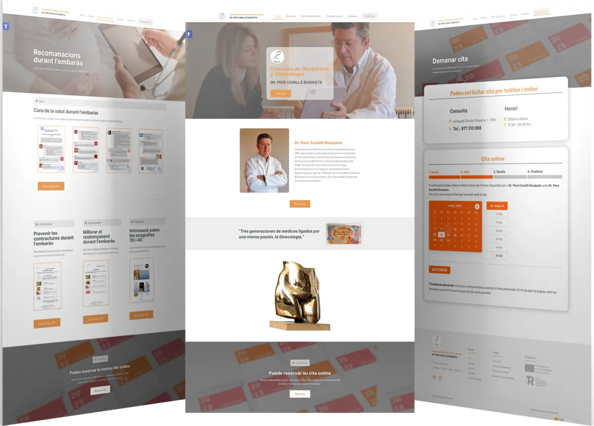 Pantallas del proyecto del proyecto web Pere Cavalle