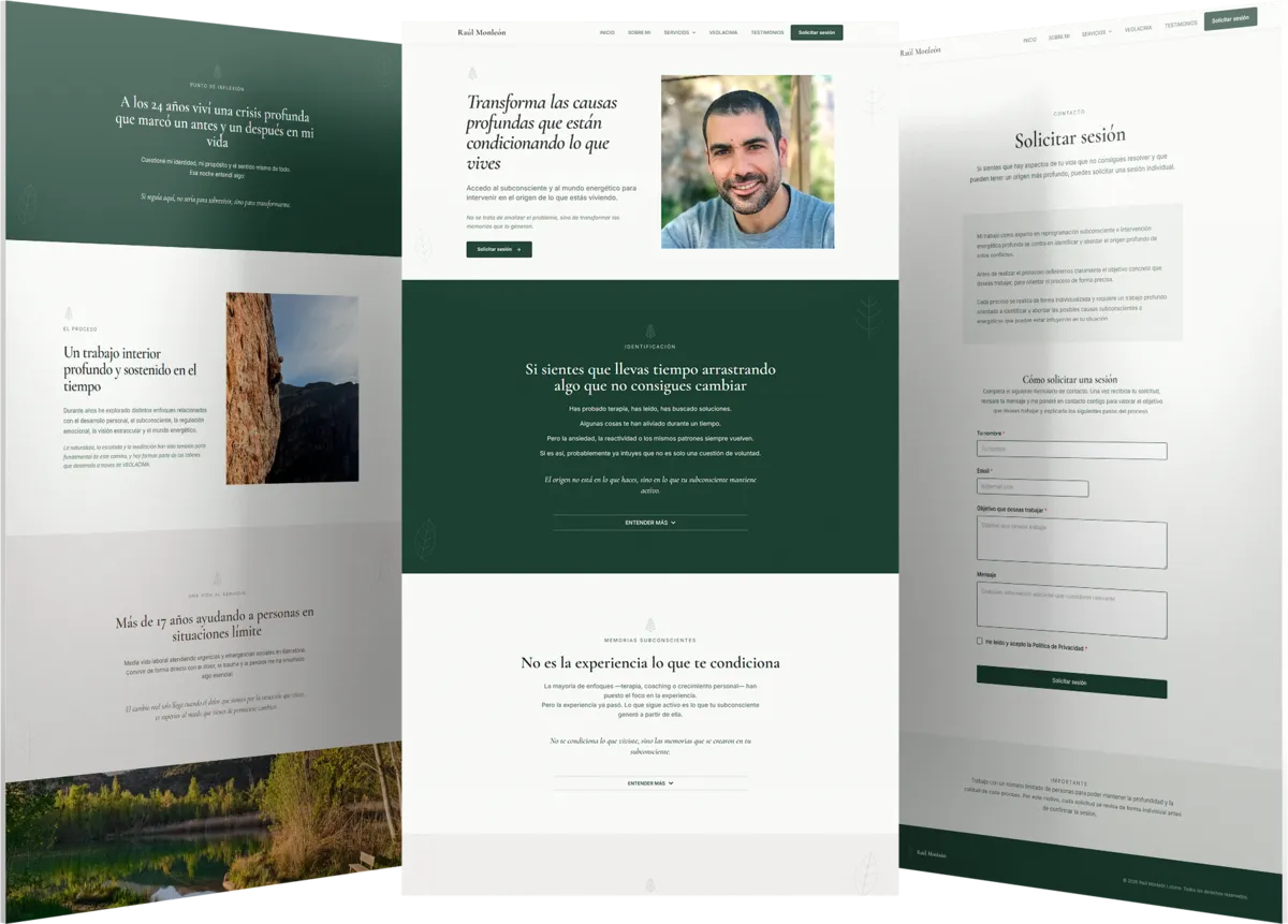 Pantallas del proyecto del proyecto web Raúl Monleón