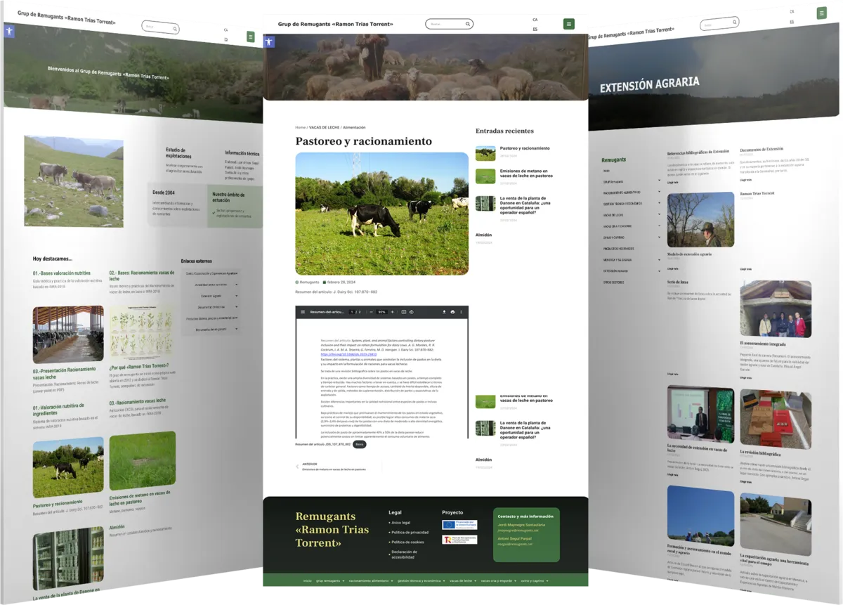 Pantallas del proyecto del proyecto web Remugants