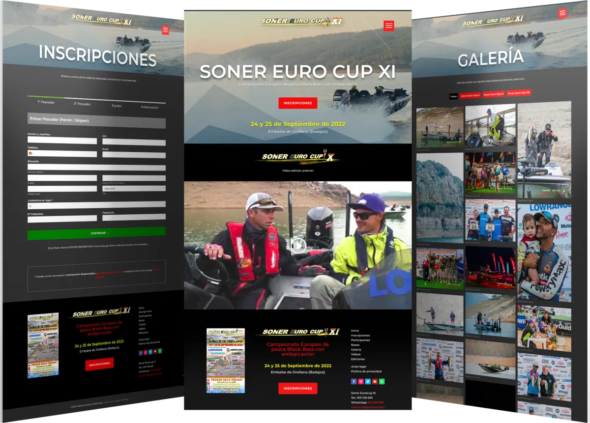 Pantallas del proyecto del proyecto web Soner Euro Cup