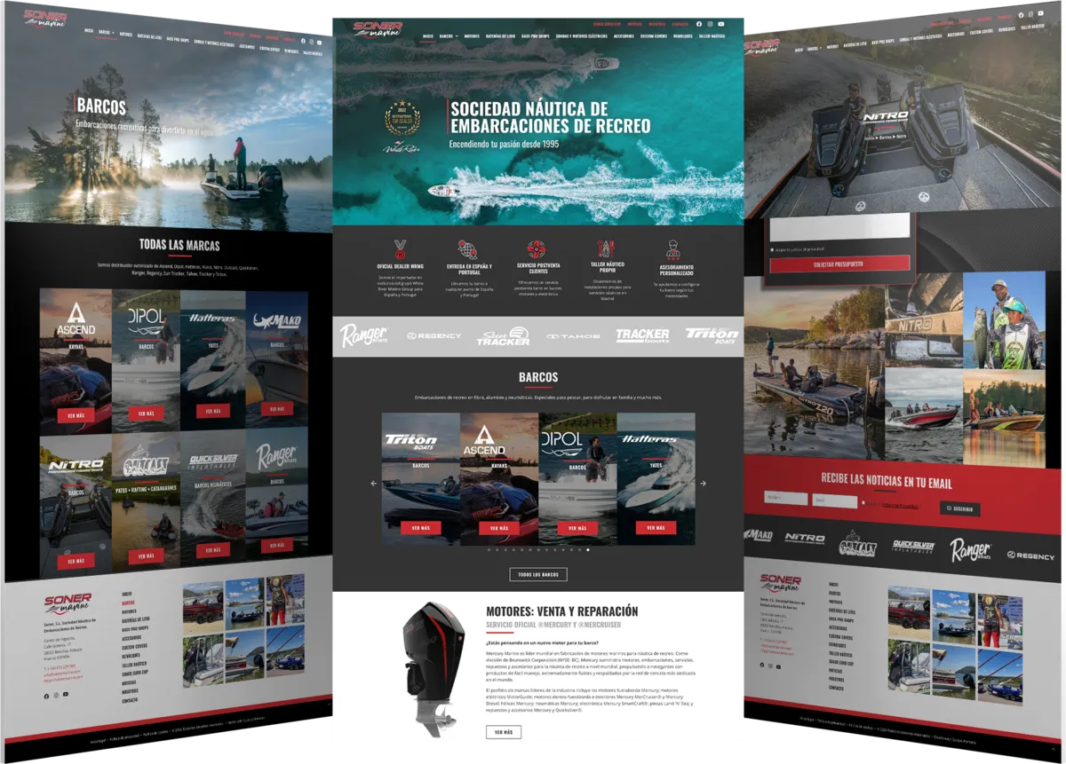Pantallas del proyecto del proyecto web Soner Marine