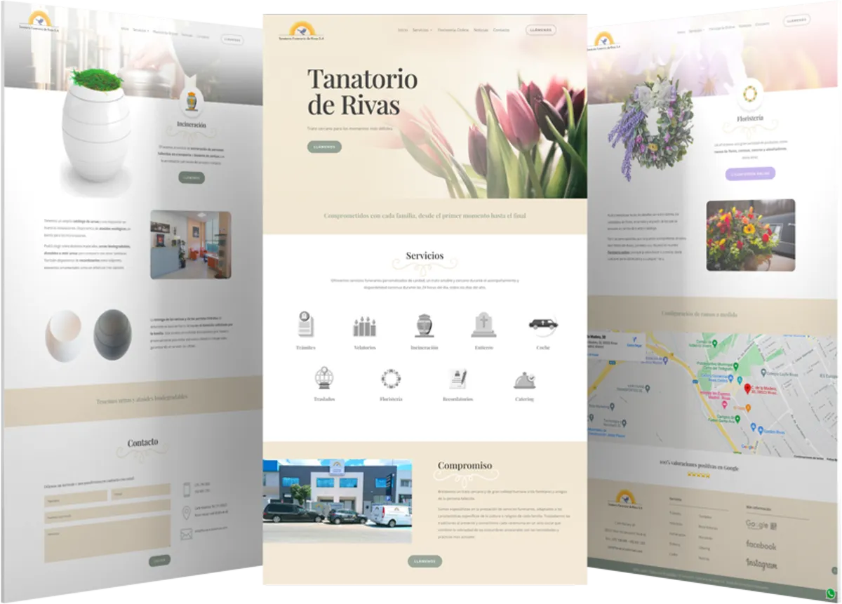 Pantallas del proyecto del proyecto web Funeraria Rivas