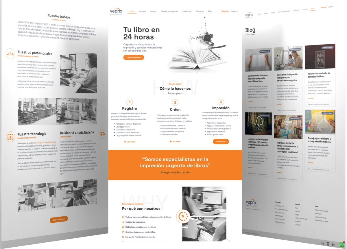 Pantallas del proyecto del proyecto web Veprix