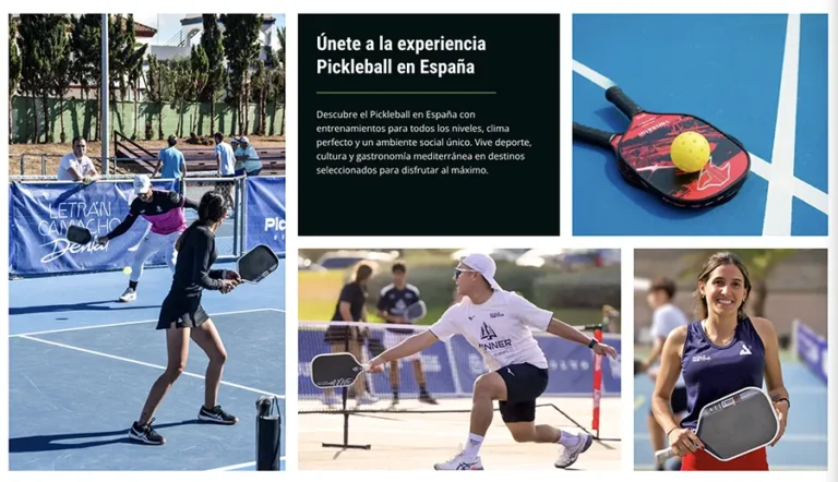 Detalle del diseño web Pickleball Holidays Spain