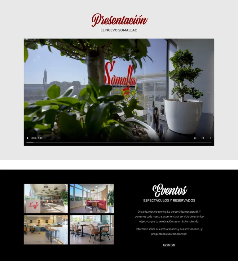 Detalle de interfaz del proyecto web Somallao restaurante