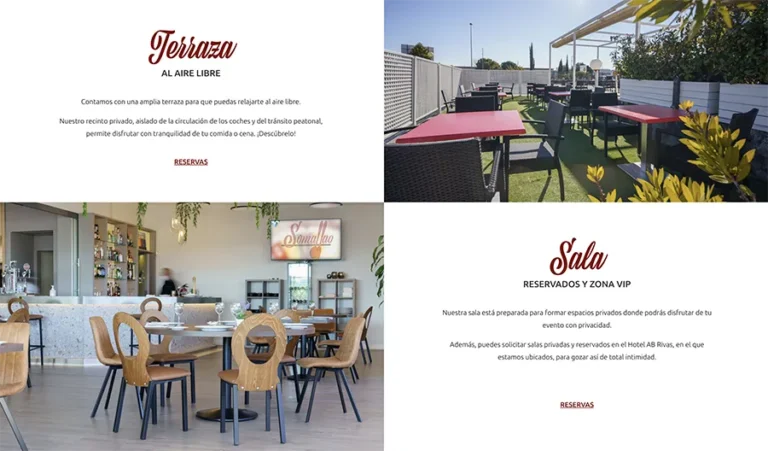 Detalle de interfaz del proyecto web Somallao restaurante