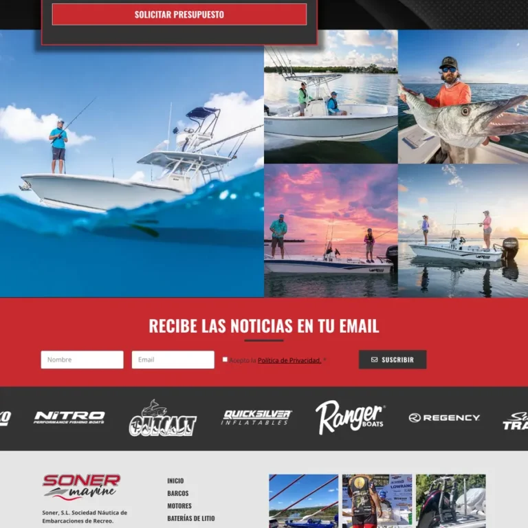Detalle de interfaz del proyecto web Soner Marine