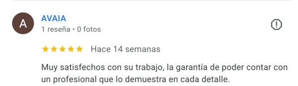 Testimonio de cliente del proyecto web AVAIA