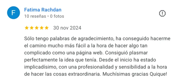 Testimonio de cliente del proyecto web Fem Farmacia