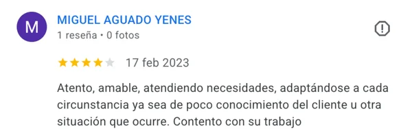 Testimonio de cliente del proyecto web López Escudero