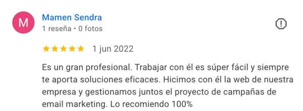 Testimonio de cliente del proyecto web e-Versus