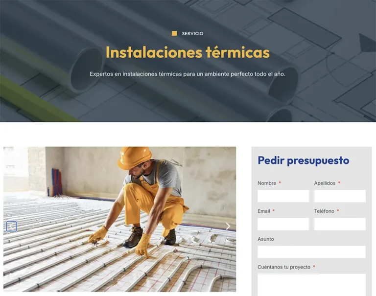 Detalle de interfaz del proyecto web Tomás y Ortuño
