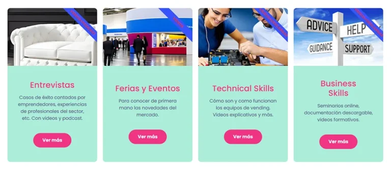 Detalle de interfaz del proyecto web Vending Talks