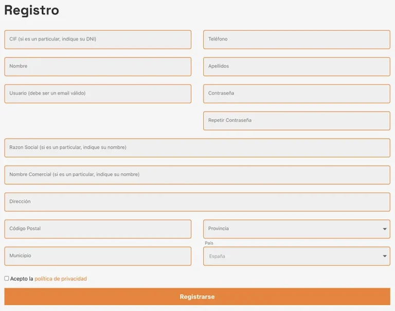 Detalle de interfaz del proyecto web Veprix