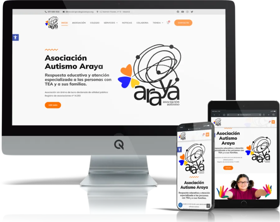 Diseño responsive del proyecto web Asociación Autismo Araya