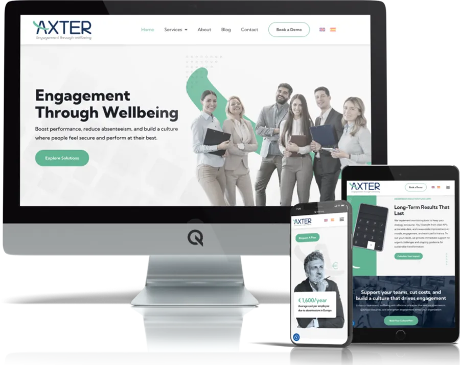 Diseño responsive del proyecto web Axter