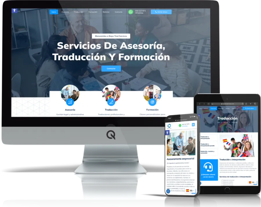 Diseño responsive del proyecto web Baya Trade Services