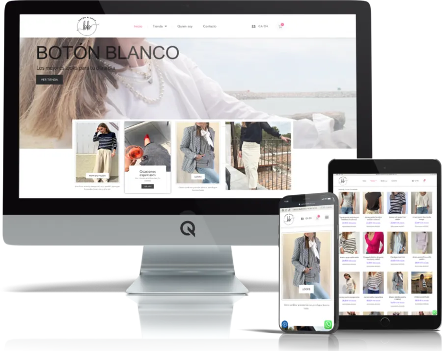 Diseño responsive del proyecto web Botón Blanco