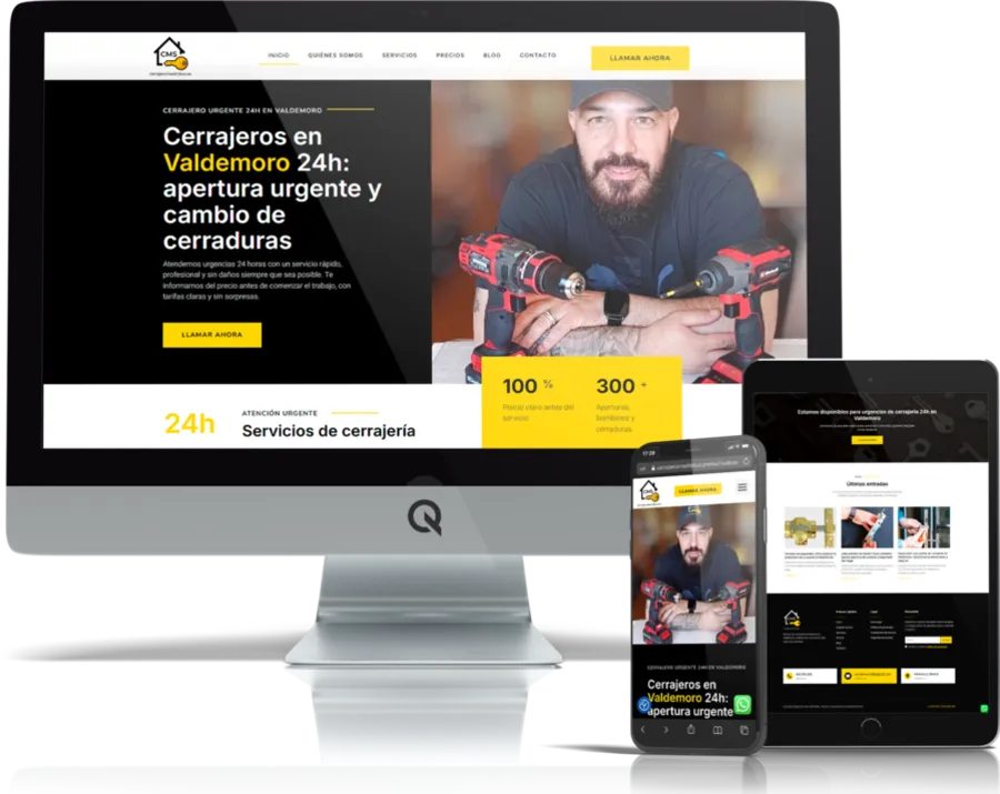 Diseño responsive del proyecto web Cerrajero Madrid Sur