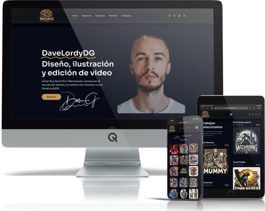 Diseño responsive del proyecto web DavelordyDG