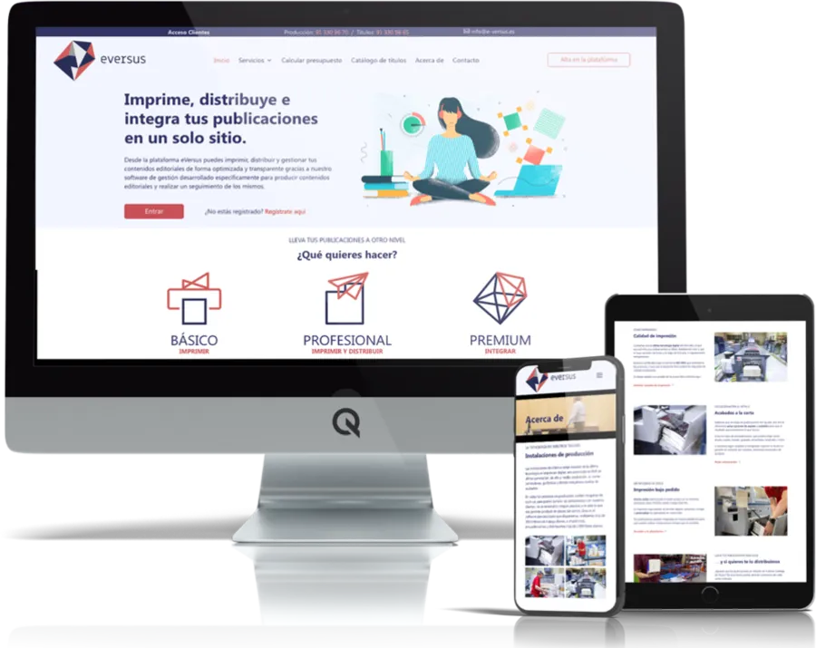 Diseño responsive del proyecto web e-Versus