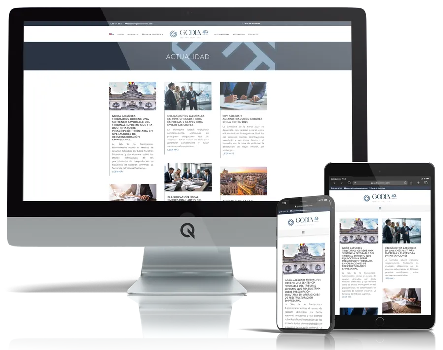Diseño responsive del proyecto web Godia Asesores Tributarios