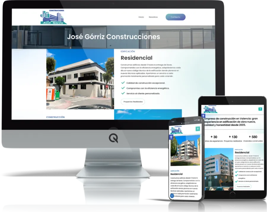 Diseño responsive del proyecto web José Górriz Construcciones