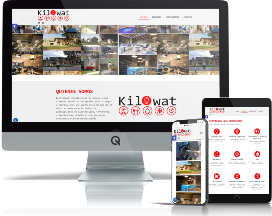 Diseño responsive del proyecto web Kilowat Instalserveis
