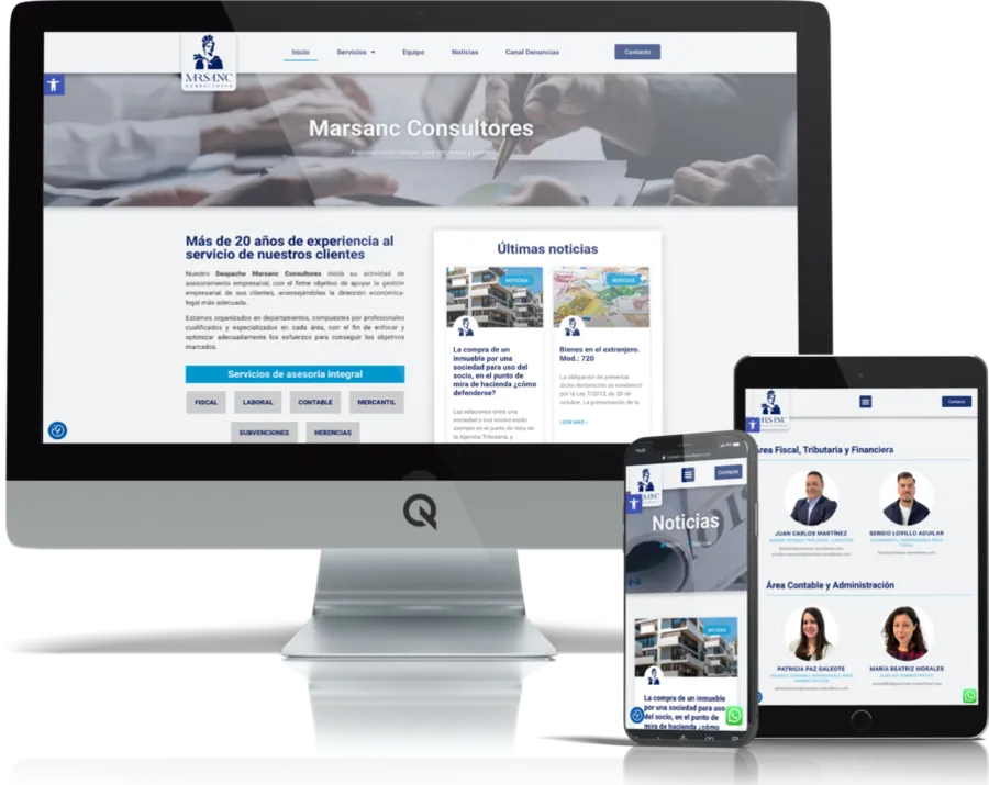 Diseño responsive del proyecto web Marsanc Consultores