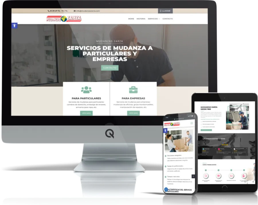 Diseño responsive del proyecto web Mudanzas Zarza