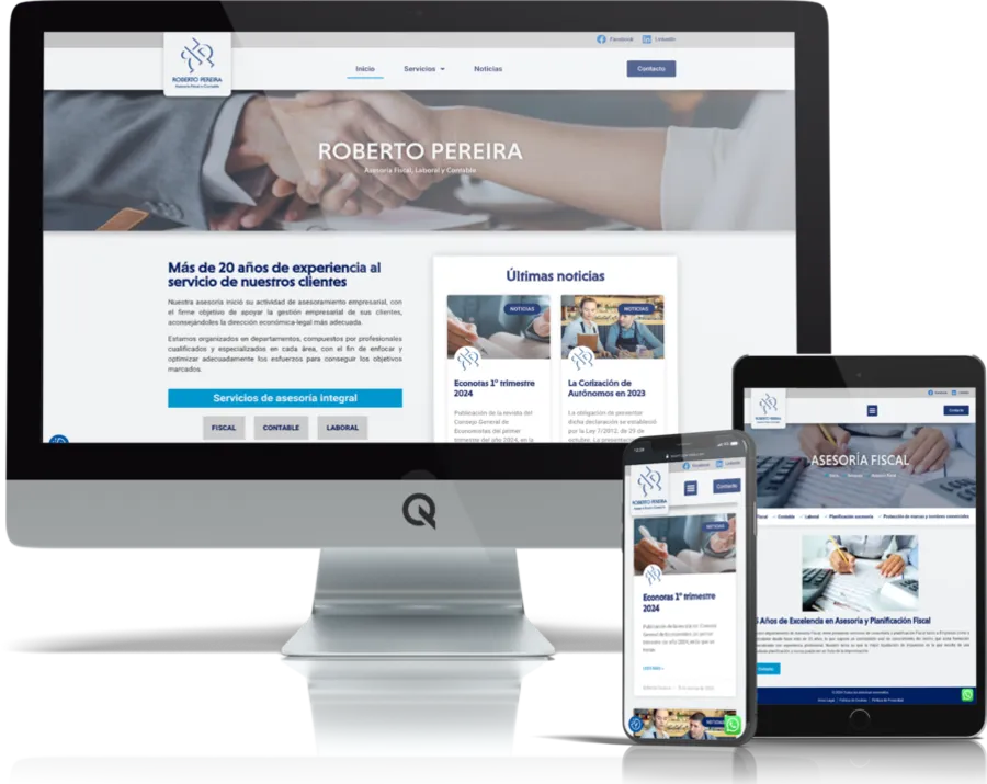 Diseño responsive del proyecto web Roberto Pereira