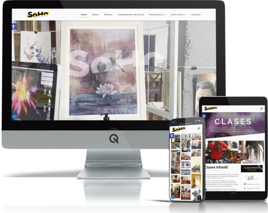 Diseño responsive del proyecto web Escuela de arte Soho