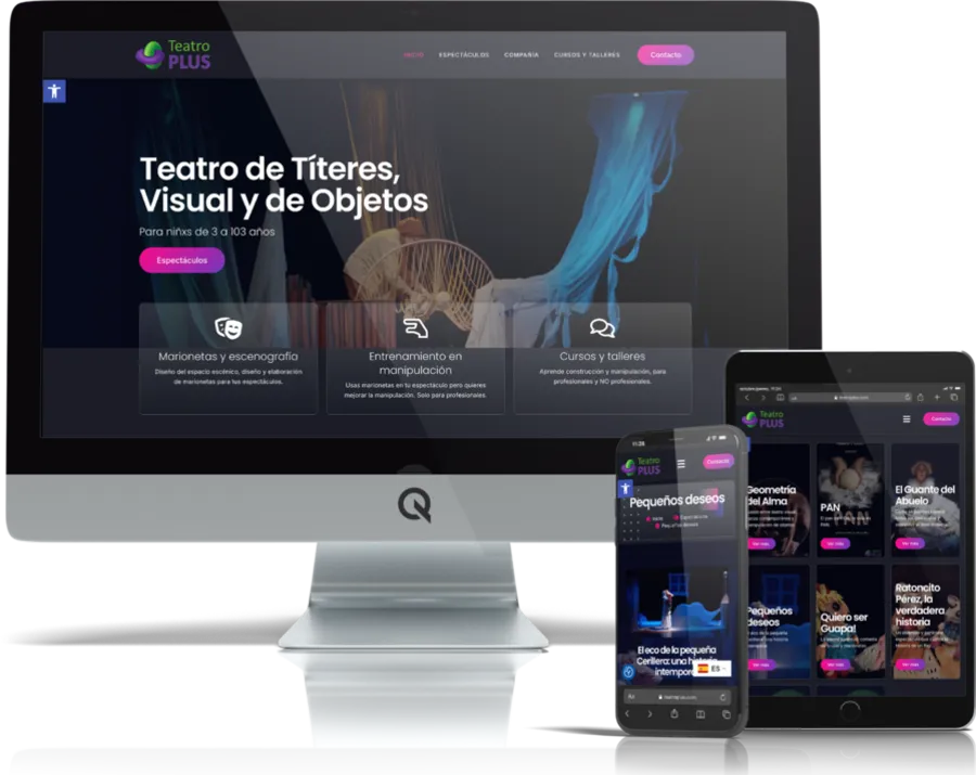 Diseño responsive del proyecto web Teatro PLUS