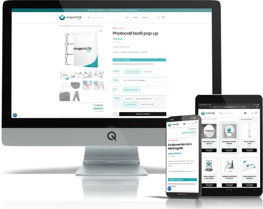 Diseño responsive del proyecto web Viva Print 24